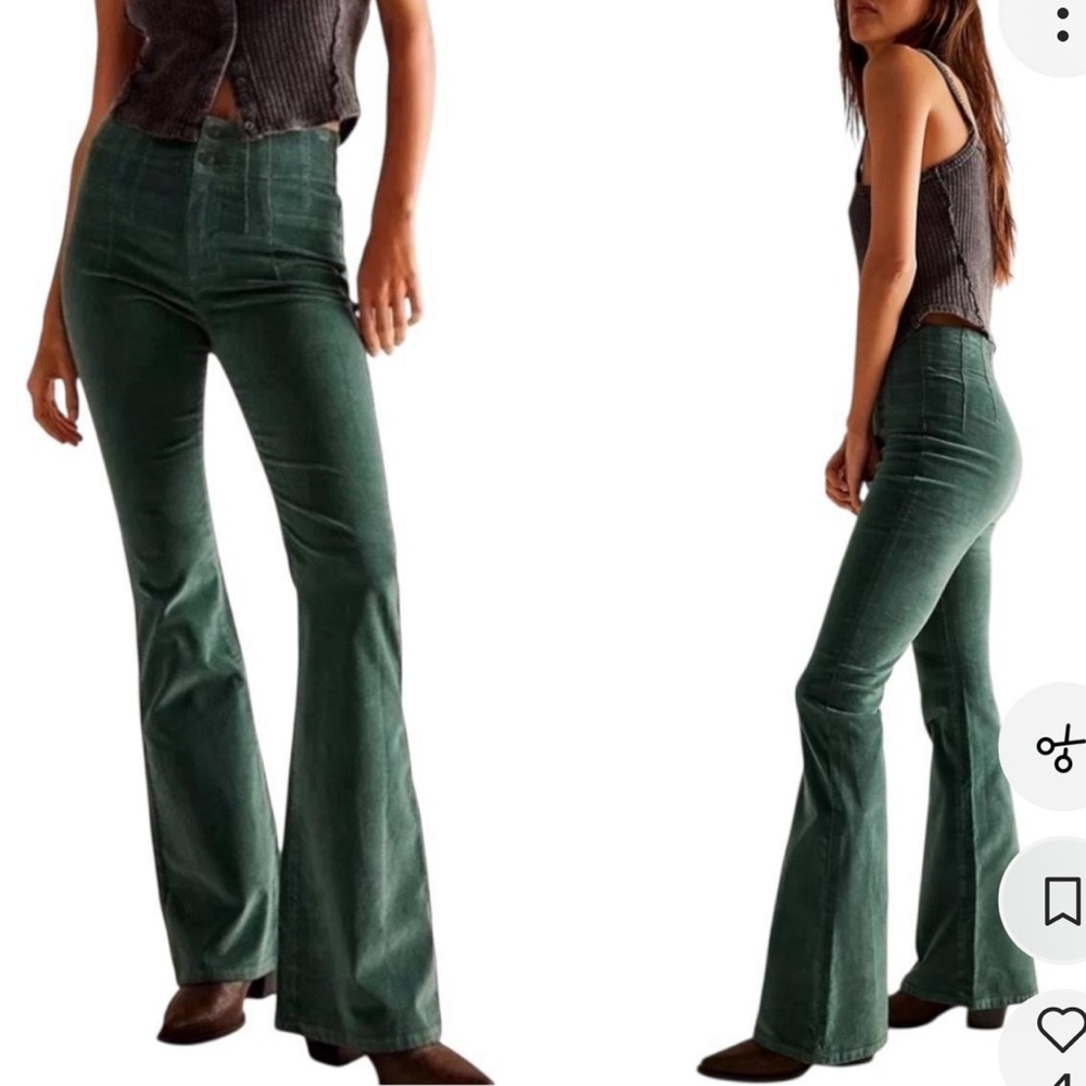 Free People x We The Free Green Corduroy Jeans